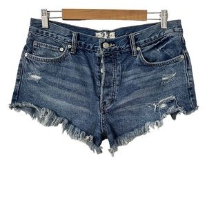 We The Free Loving Good Vibrations Frayed Shorts 27